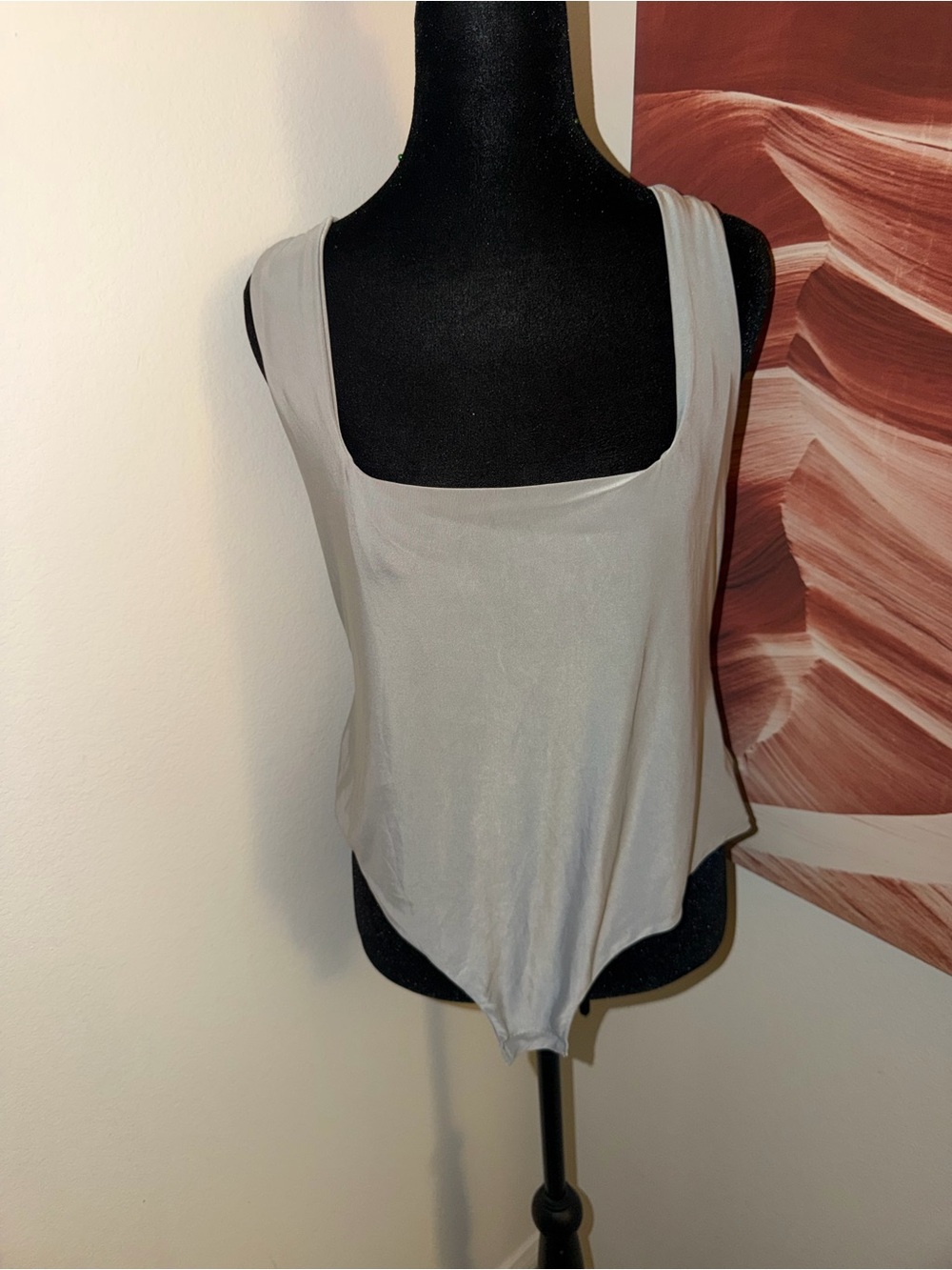 PrettyLittleThing Light Gray Square Neck Bodysuit